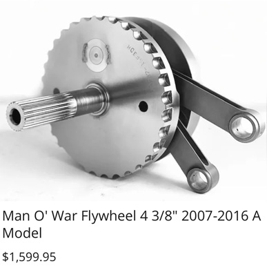 Man O'War Flywheel 4 3.8in 2007-2016 A Model